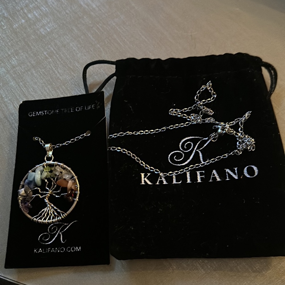 NWT Kalifano Tree of Life Gemstone Necklace - Picture 5 of 5